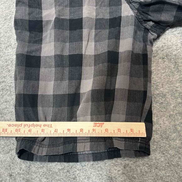 Op Ocean Pacific Men's Button Zip Closure Plaid Shorts Size 32 Black Gray Dark - Picture 5 of 7